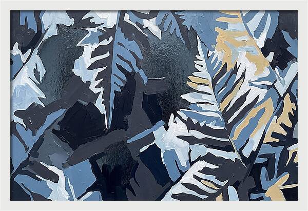 Winter Frozen Ferns On Glass