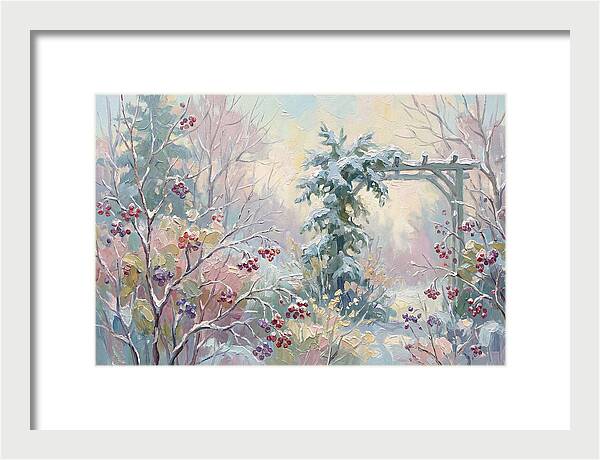 Winter Garden With Berries And Evergreen