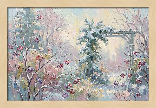 Winter Garden With Berries And Evergreen