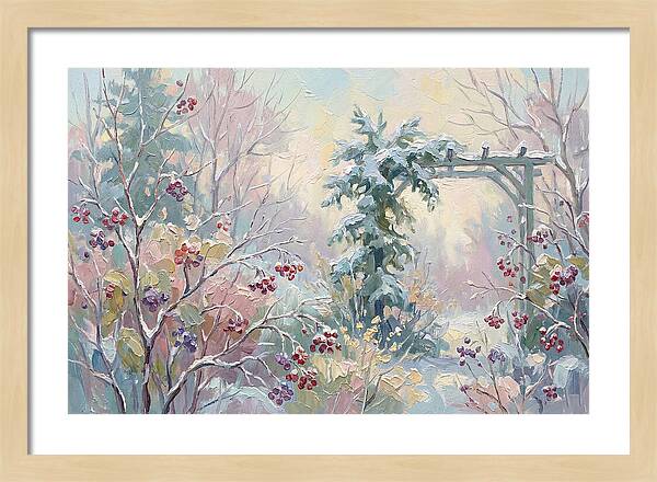 Winter Garden With Berries And Evergreen