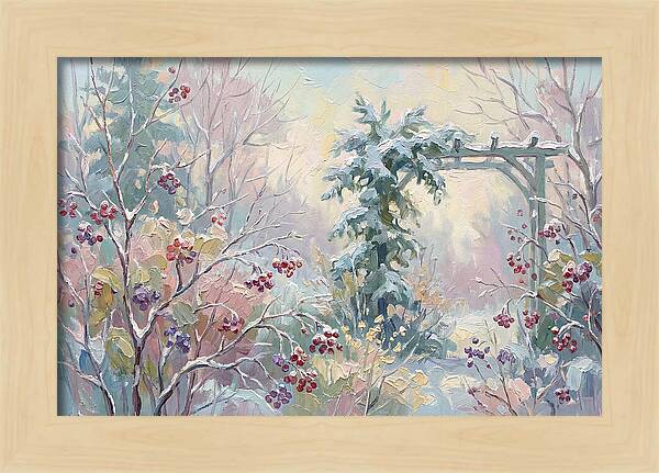 Winter Garden With Berries And Evergreen