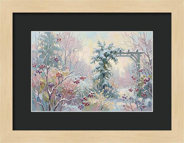 Winter Garden With Berries And Evergreen