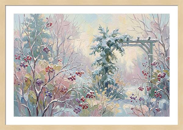 Winter Garden With Berries And Evergreen