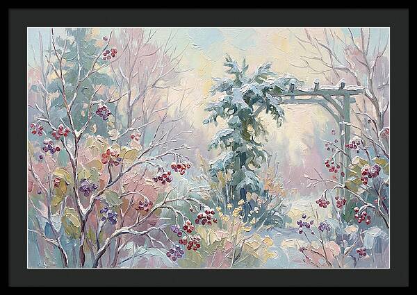 Winter Garden With Berries And Evergreen