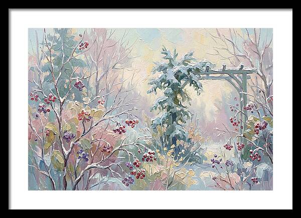 Winter Garden With Berries And Evergreen