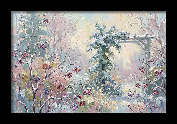 Winter Garden With Berries And Evergreen