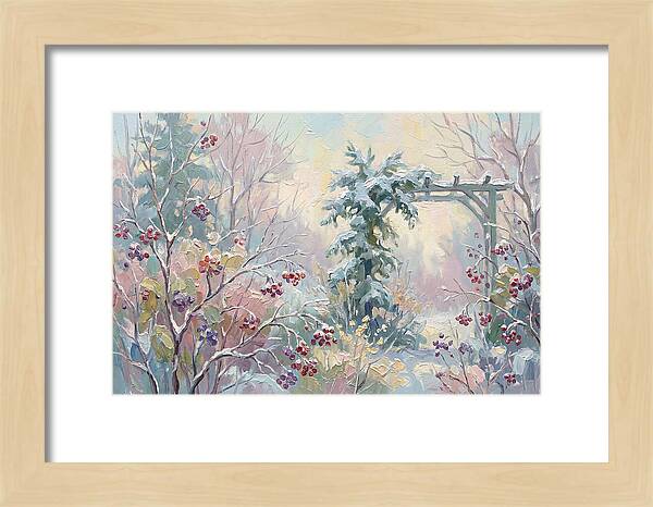 Winter Garden With Berries And Evergreen