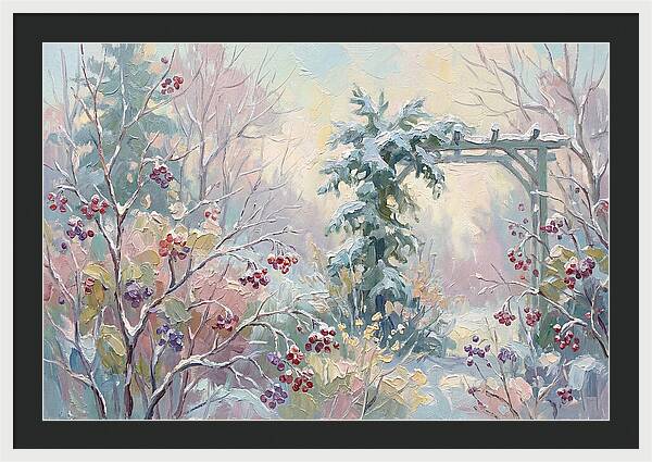 Winter Garden With Berries And Evergreen