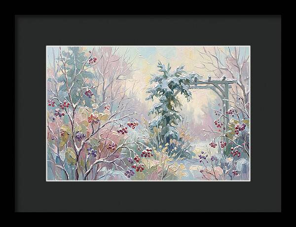 Winter Garden With Berries And Evergreen