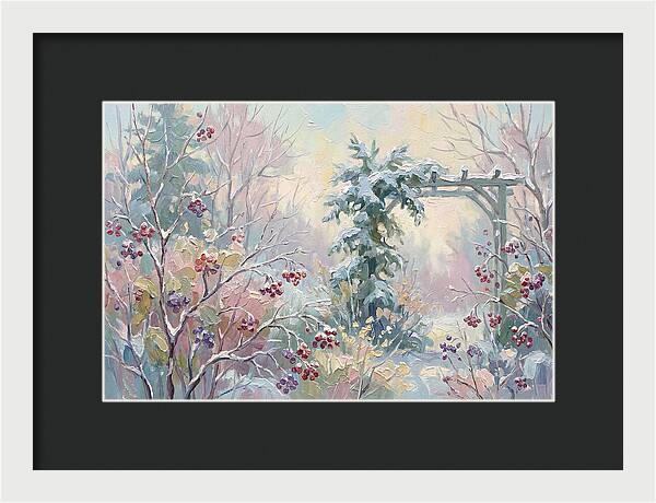 Winter Garden With Berries And Evergreen