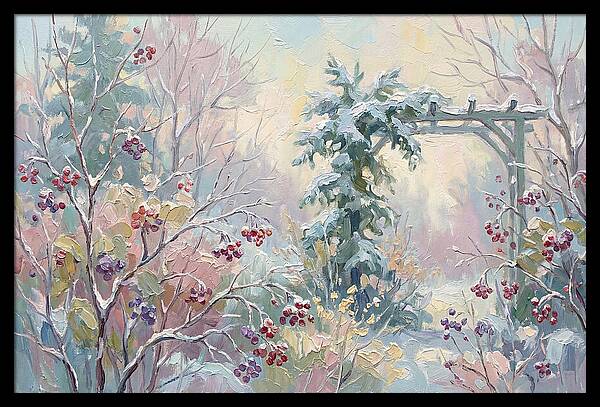 Winter Garden With Berries And Evergreen