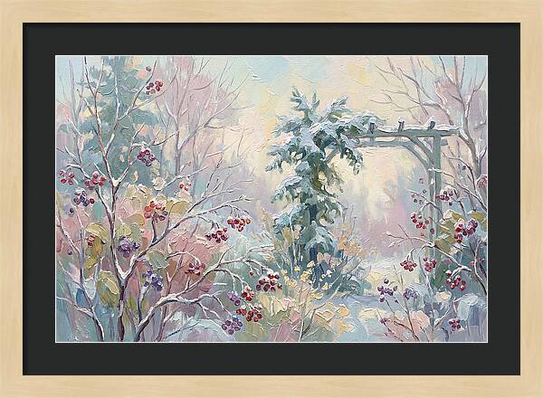 Winter Garden With Berries And Evergreen