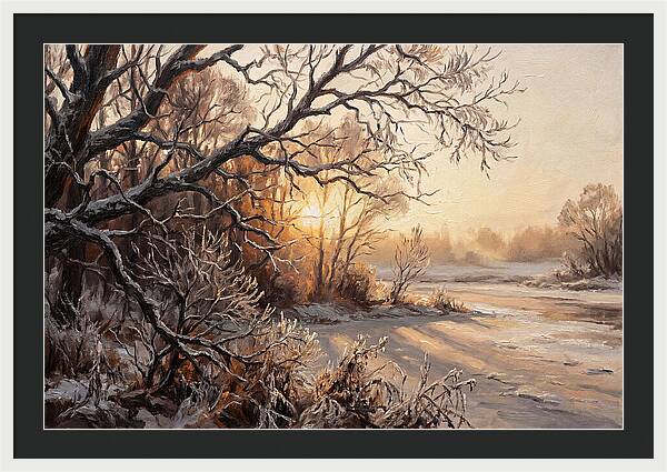 Winter Hoarfrost On Bare Branches