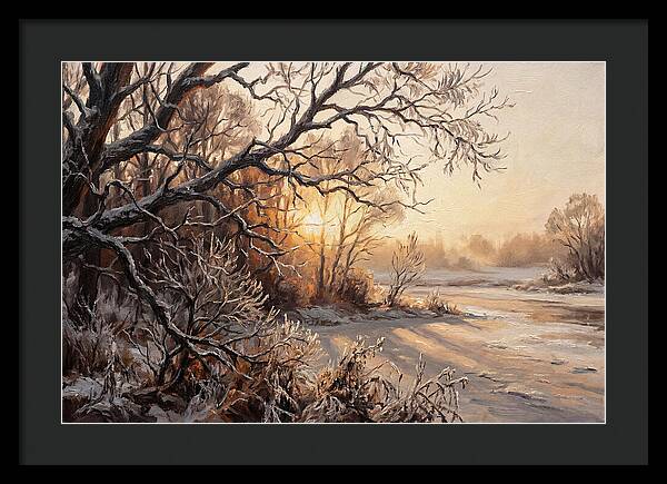 Winter Hoarfrost On Bare Branches