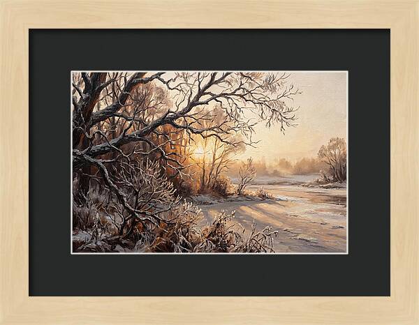Winter Hoarfrost On Bare Branches