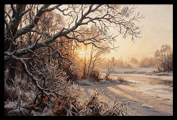 Winter Hoarfrost On Bare Branches