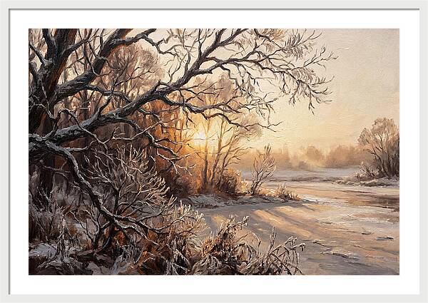 Winter Hoarfrost On Bare Branches