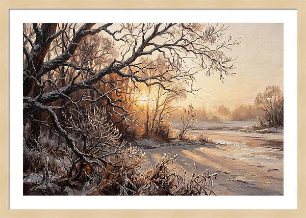 Winter Hoarfrost On Bare Branches