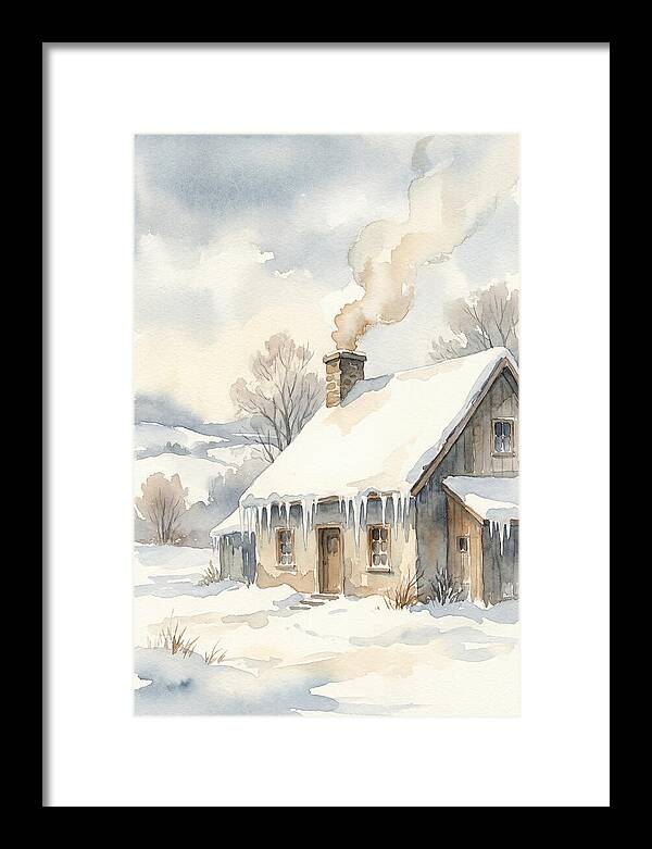 Winter House With Icicles