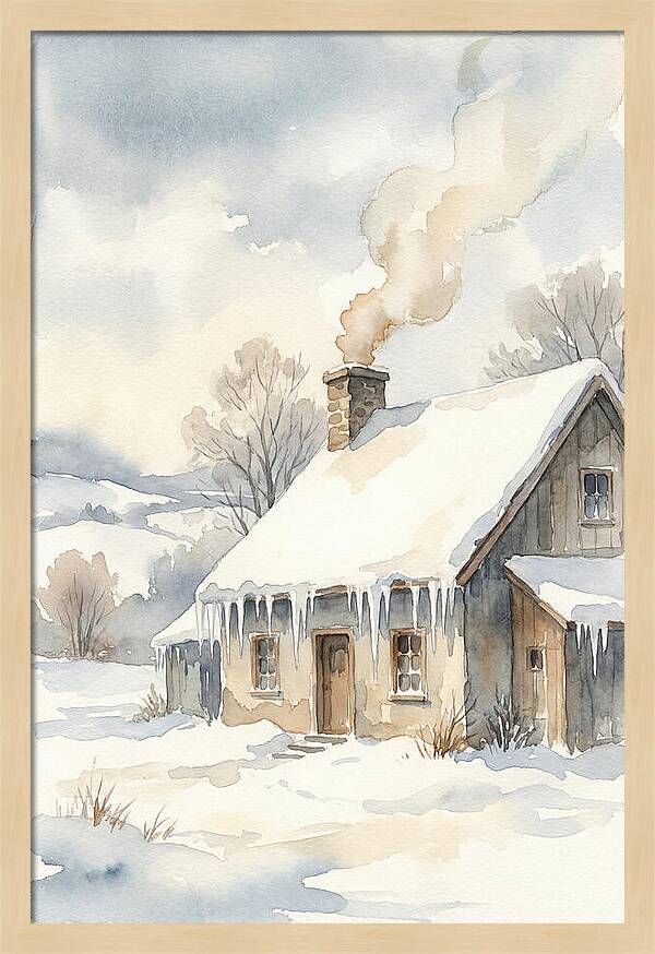 Winter House With Icicles
