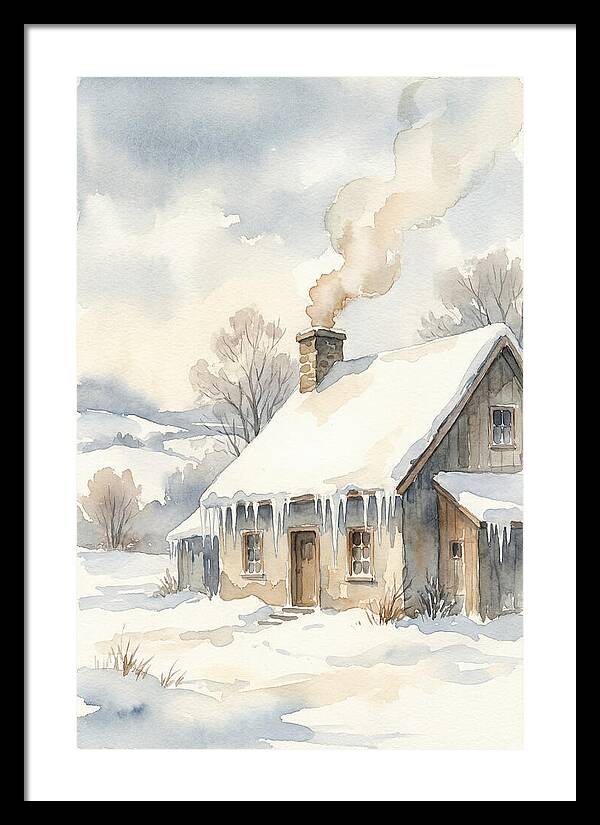 Winter House With Icicles