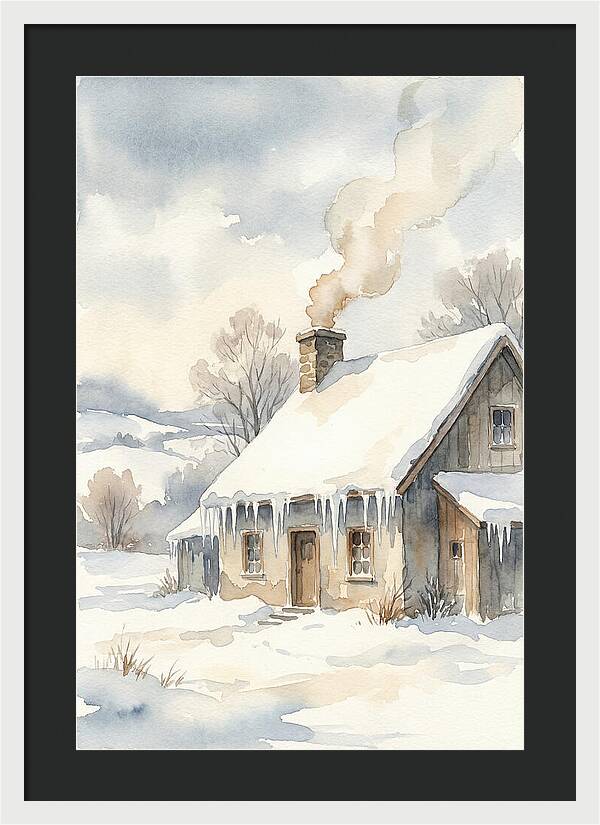 Winter House With Icicles