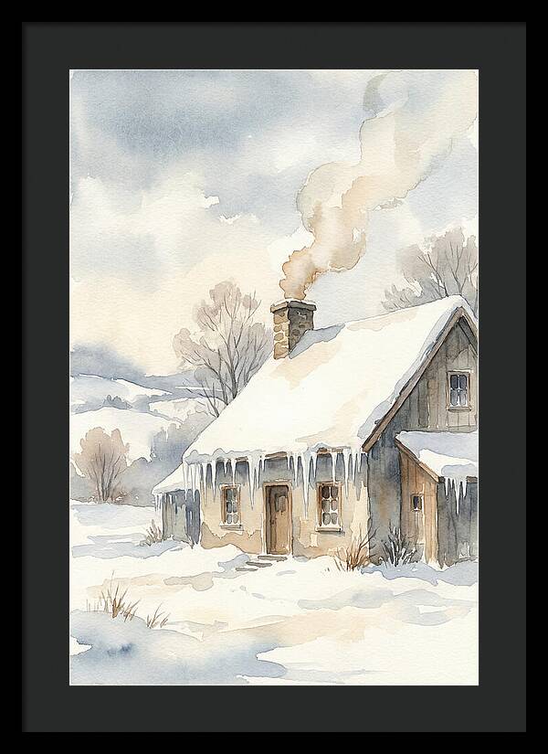 Winter House With Icicles