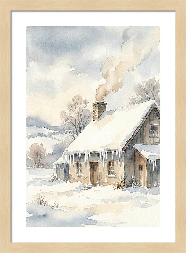 Winter House With Icicles