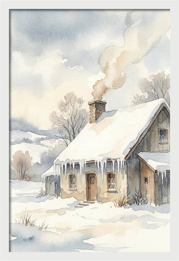 Winter House With Icicles
