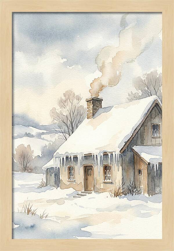 Winter House With Icicles