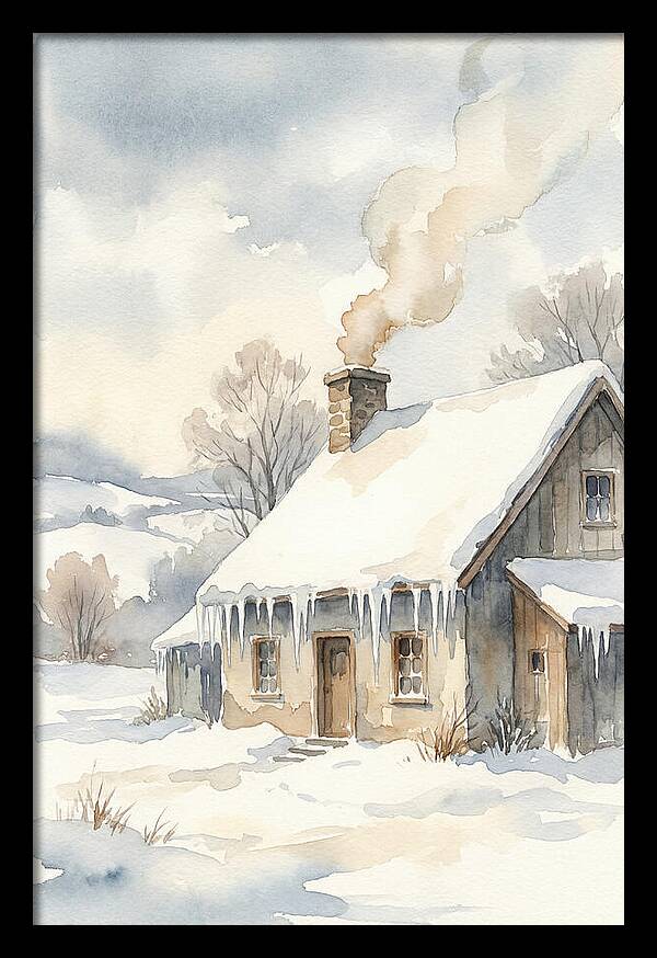 Winter House With Icicles