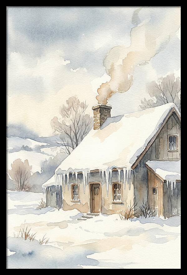 Winter House With Icicles