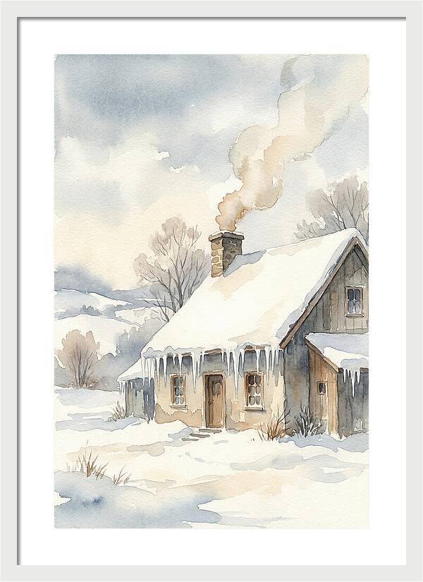Winter House With Icicles