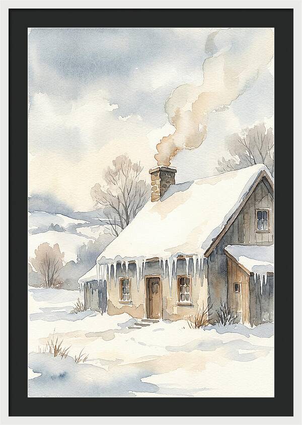Winter House With Icicles