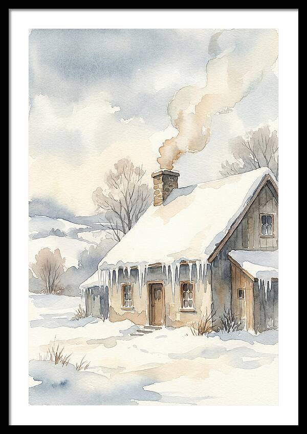 Winter House With Icicles