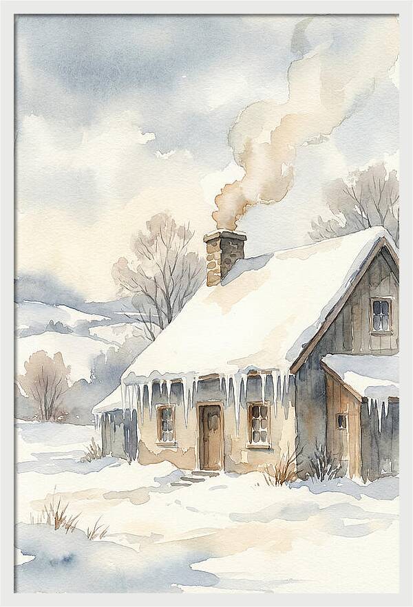 Winter House With Icicles