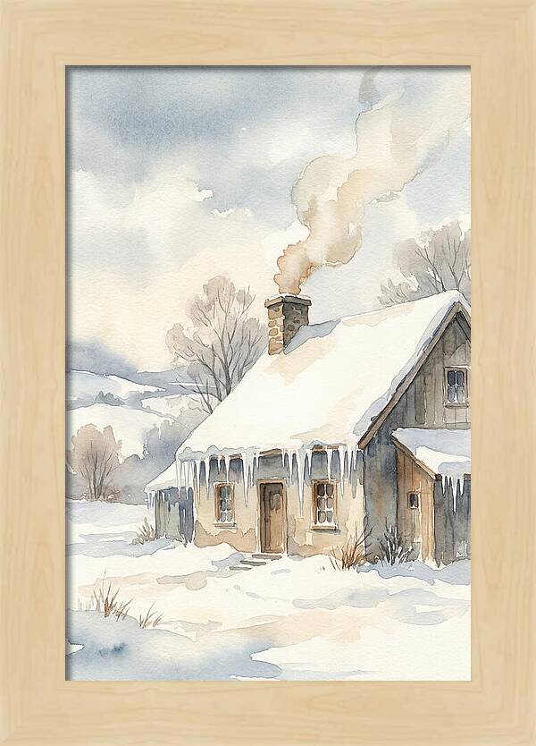 Winter House With Icicles