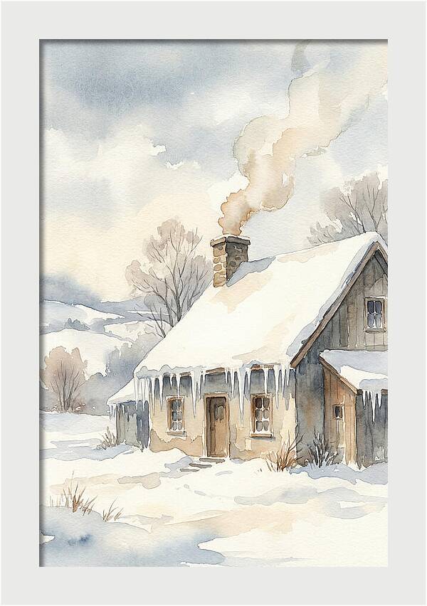 Winter House With Icicles