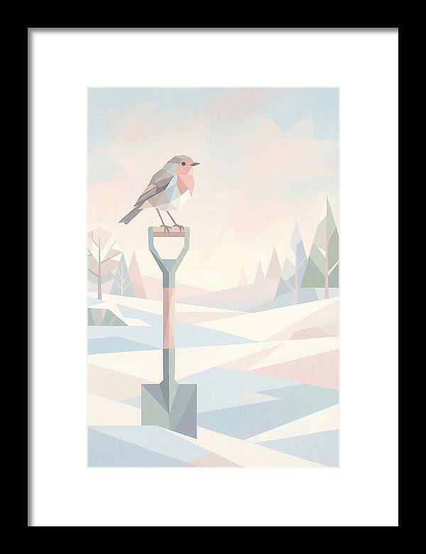 Winter Robin On Spade Handle