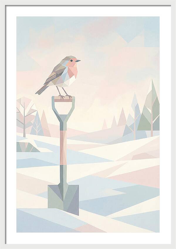 Winter Robin On Spade Handle
