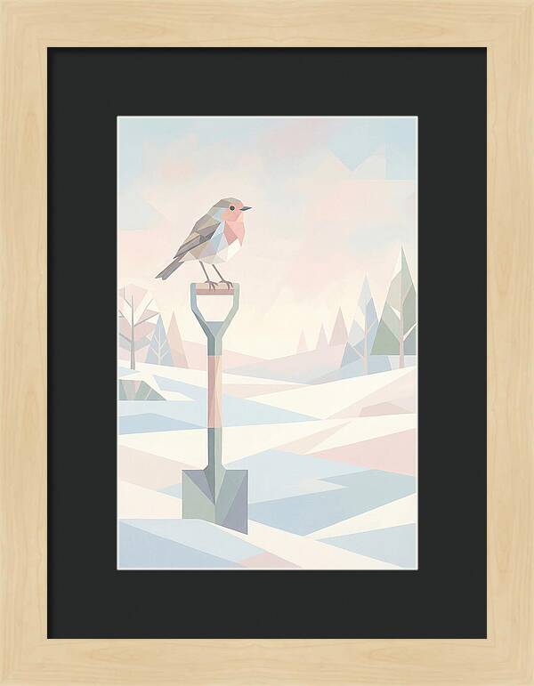 Winter Robin On Spade Handle
