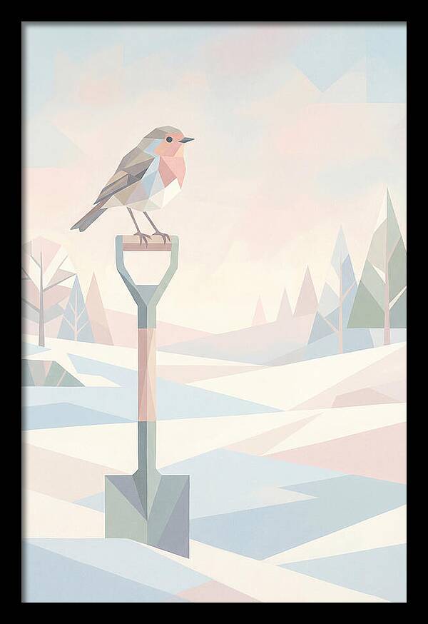 Winter Robin On Spade Handle