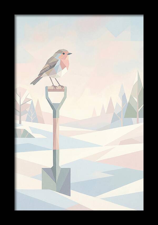 Winter Robin On Spade Handle