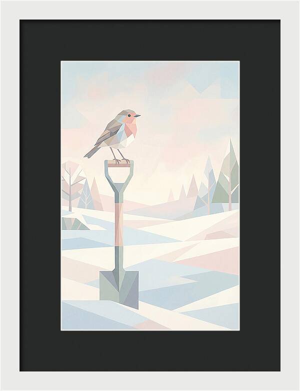 Winter Robin On Spade Handle