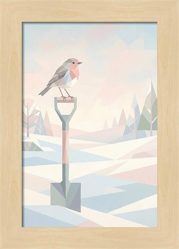 Winter Robin On Spade Handle