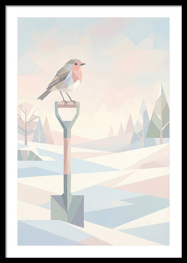 Winter Robin On Spade Handle
