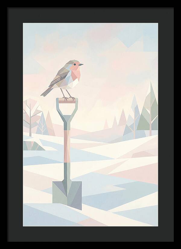 Winter Robin On Spade Handle