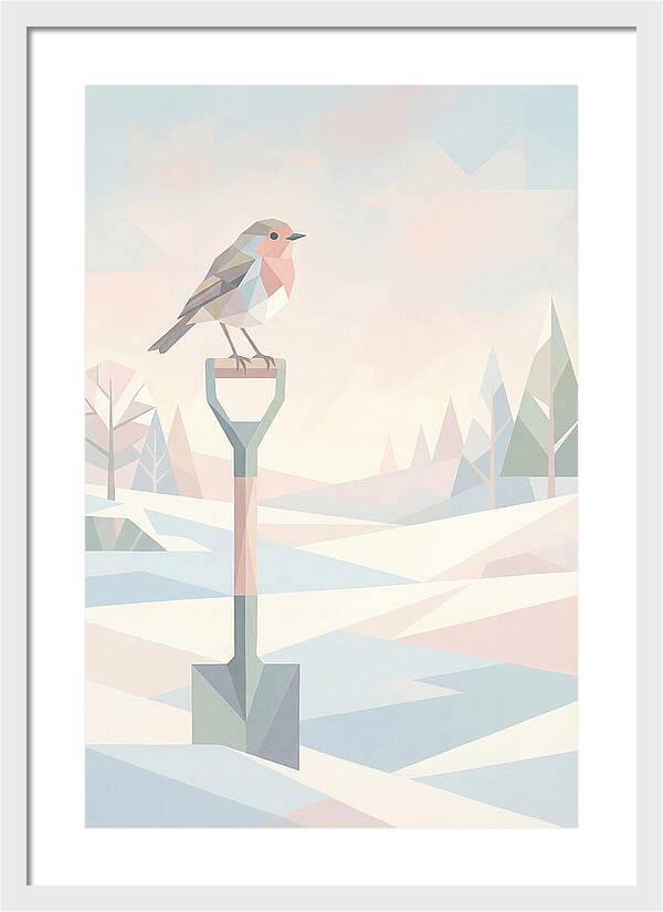 Winter Robin On Spade Handle