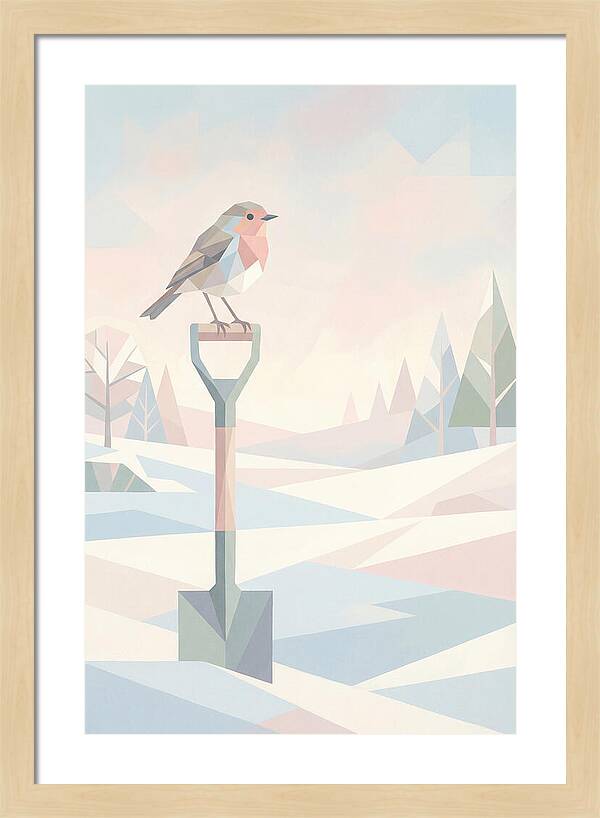Winter Robin On Spade Handle