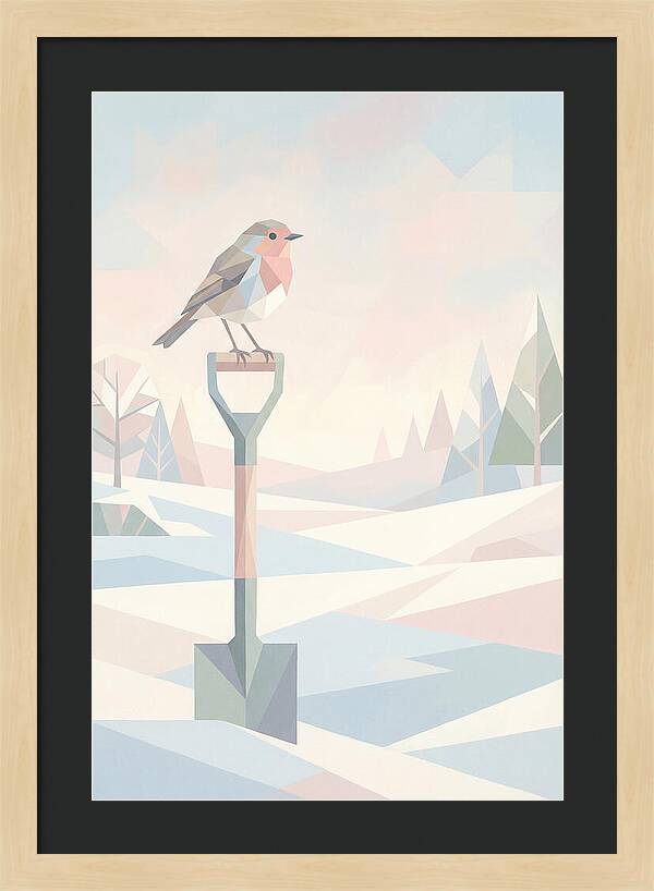 Winter Robin On Spade Handle